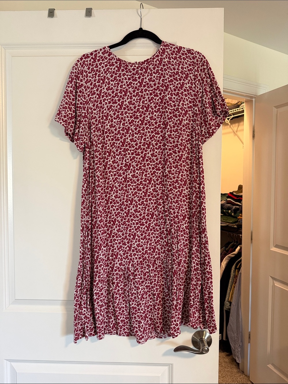 LOFT Red Floral Mini Dress